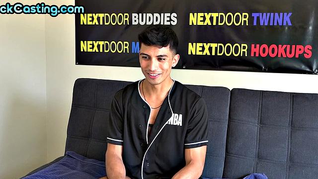 Solo stud jerks dick on casting in amateur masturb