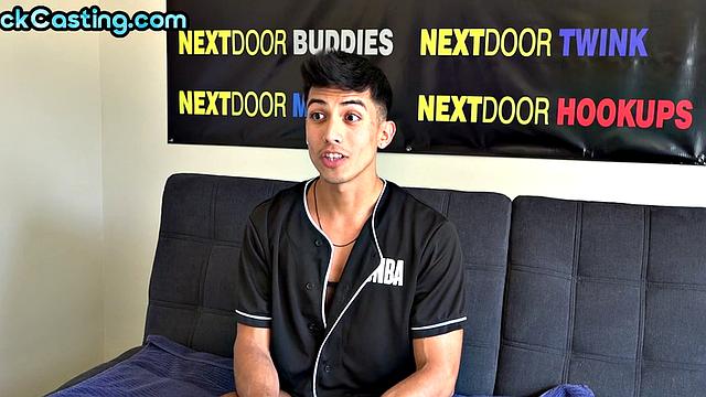 Solo stud jerks dick on casting in amateur masturb