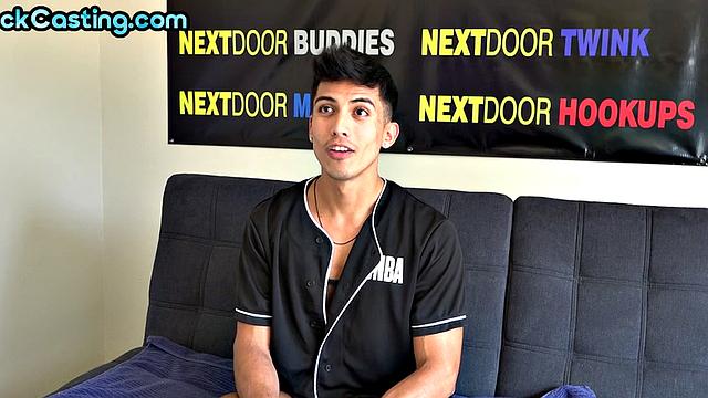 Solo stud jerks dick on casting in amateur masturb