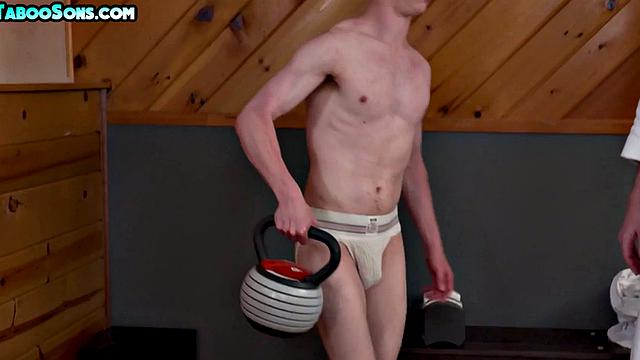 Petite 21yo stepson toyed and wanked by stepdaddy