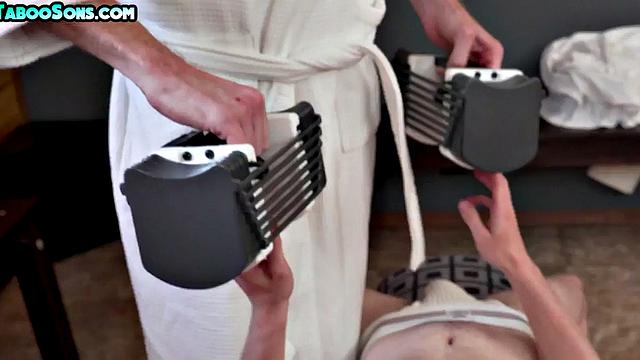 Petite 21yo stepson toyed and wanked by stepdaddy