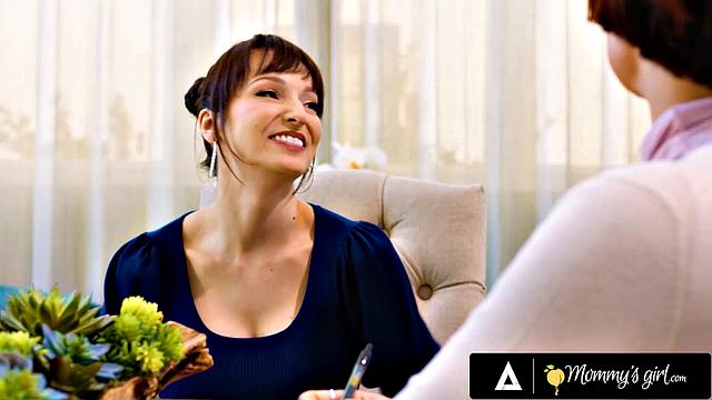 MOMMY'S GIRL - MILF Lexi Luna STRAP-ON Fucks Stepdaughter Bella Nova When Social Worker Knocks