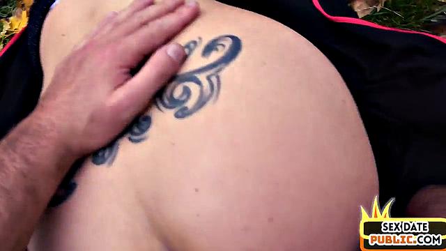 German mature lady POV fucked outdoor by sex date