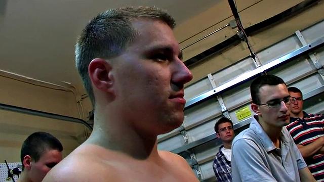 Straight college stud hazed and fucked for voyeurs in fraternity