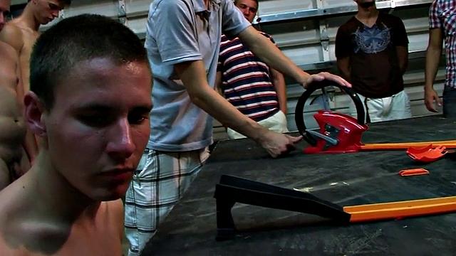 Straight college stud hazed and fucked for voyeurs in fraternity