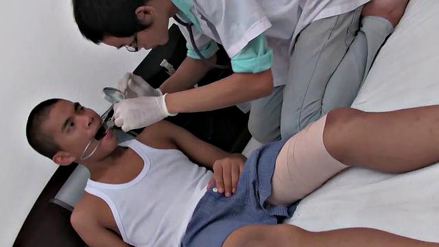 Asian patient seduces doctor and fucks his asshole