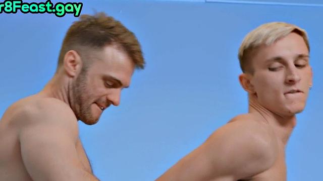 Powerful straight throatfucks skinny guy