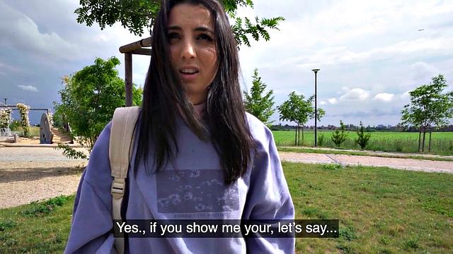 Euro public tattooed babe picked up and pounded outdoors