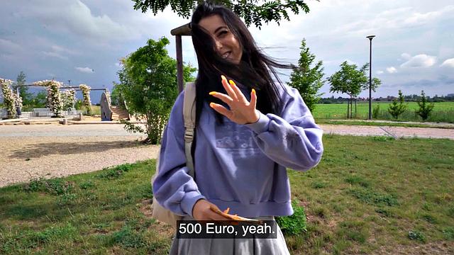 Euro public tattooed babe picked up and pounded outdoors