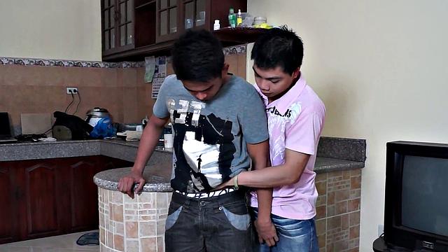 Real Asian twink barebacked in tight ass after sucking