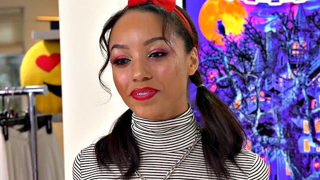 Obedient small boobs Ebony fucked in oiled pussy by neighbor