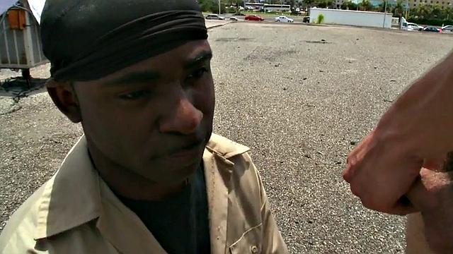 Black thug picked up and assfucked outdoors in public