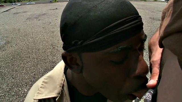 Black thug picked up and assfucked outdoors in public