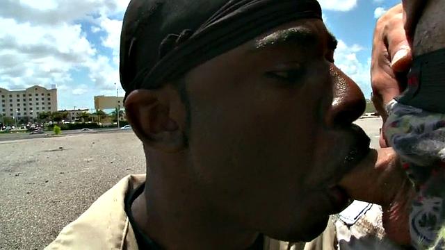 Black thug picked up and assfucked outdoors in public