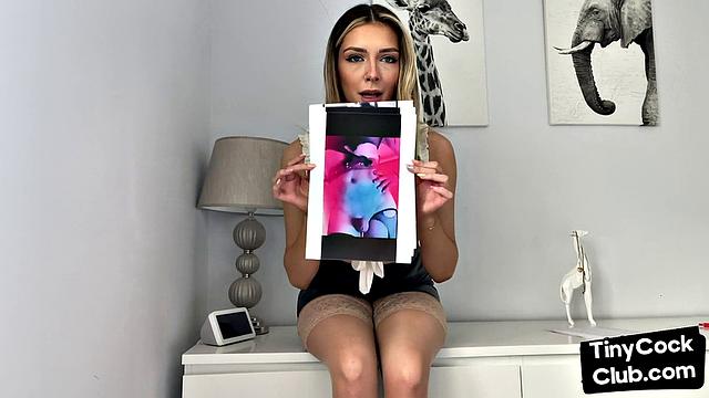 британская госпожа унижает маленькие члены в страстном соло