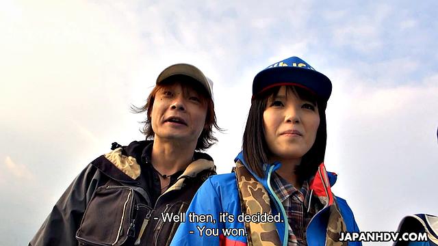Sena Sakura wins the fishing contest and is fucked on the boat