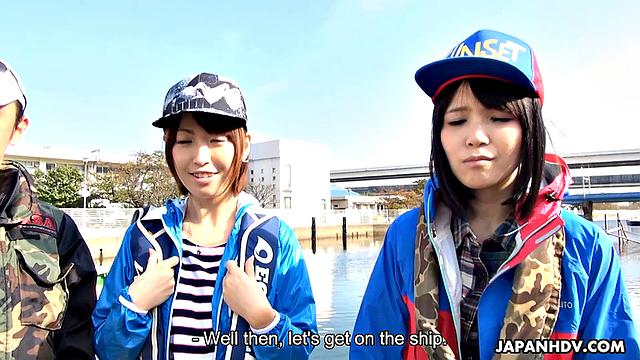 Sena Sakura wins the fishing contest and is fucked on the boat