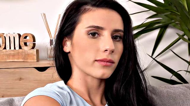 STUCK4K. Man humps girlfriend from Romania trapped in the couch