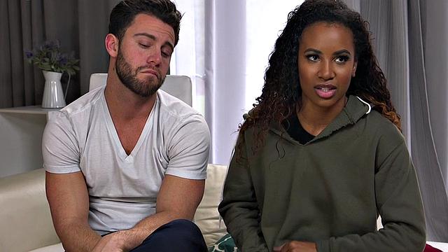 BDSM Ebony babe with perky boobs fucked in chocolate pussy