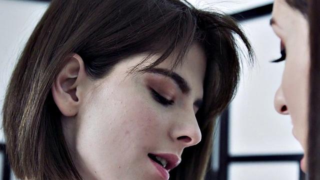 Lingerie lesbians pussylicking and dildo fucking in couple