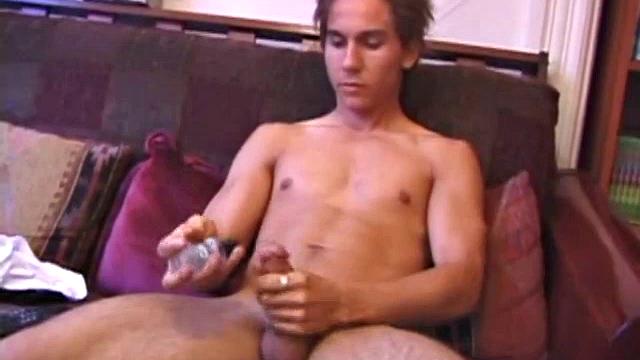 Brock Labelli lube up his stiffie and sucks on crewmember's dick