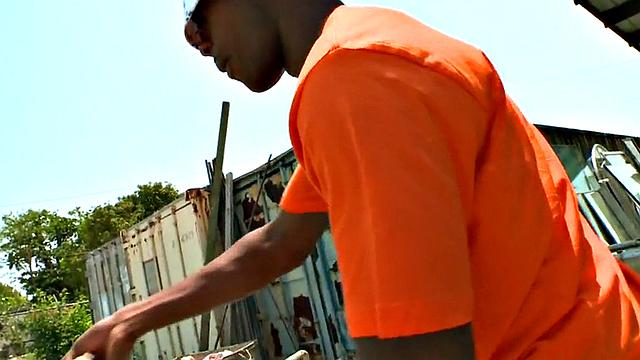 White dude mercilessly pounds BBC in reverse cowgirl pose