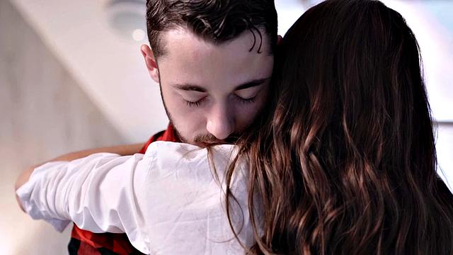 Steamy couples foreplay with perky beauty