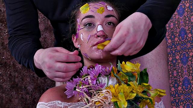 Cock-sucking BDSM slut submits