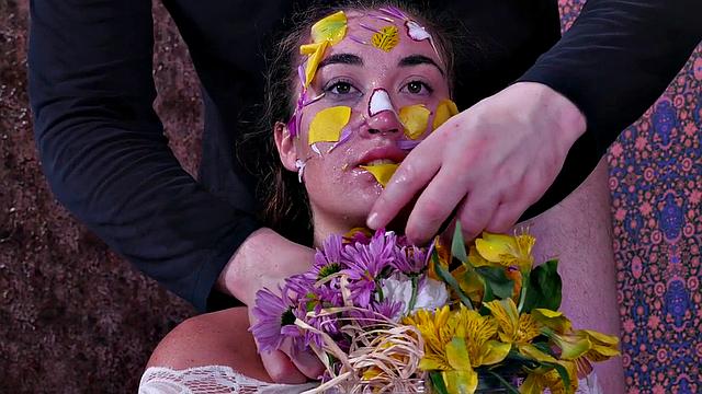 Cock-sucking BDSM slut submits