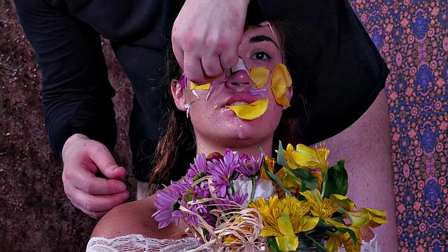 Cock-sucking BDSM slut submits