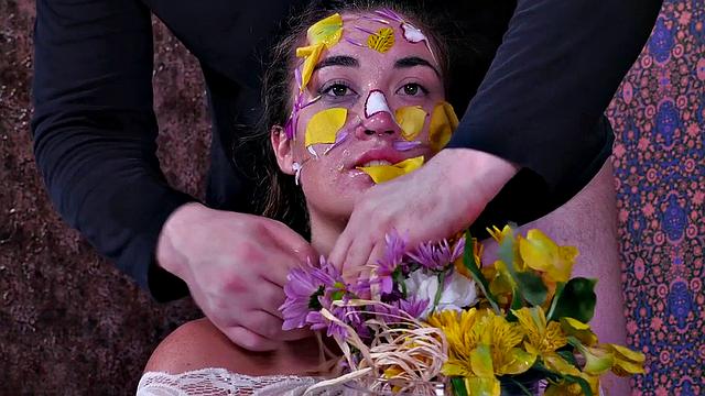 Cock-sucking BDSM slut submits