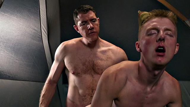 DILF scout fucks 21yo twink under tent outdoors in skinny ass