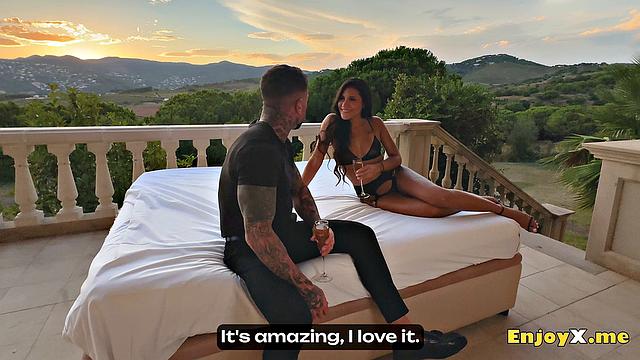 Sunset kindles the lust of Andrea Retali, a mischievous Spanish brunette. She