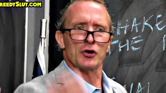 Greedy petite college babe in uniform drilled by teacher