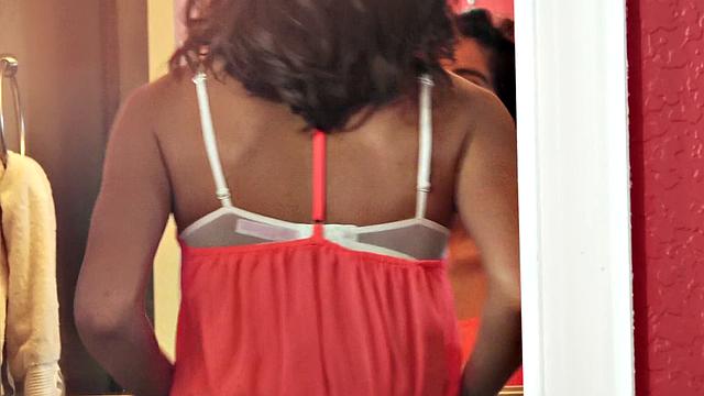 A bald teen beg for it in doggystyle & cowgirl positions with her big tits and pierced pussy