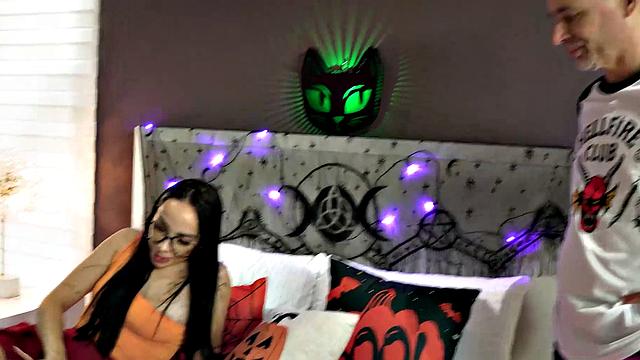 My Stepdaughter Gaby Ortega Gets Really Horny on Halloween - TabooHeat