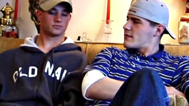 Два умника спорят, кому первый раз отсосать, а третий просто дрочит в сторонке