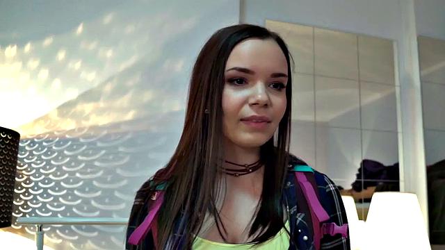 Busty babe fucked till shaking orgasm in 3some