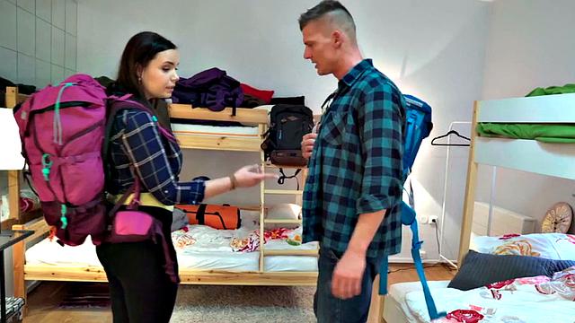 Busty babe fucked till shaking orgasm in 3some