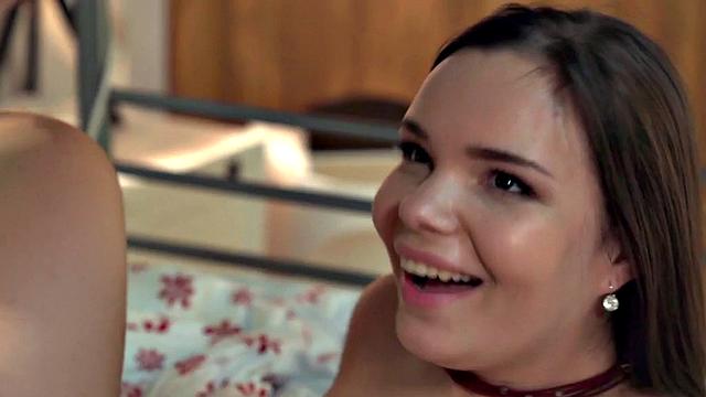 Busty babe fucked till shaking orgasm in 3some