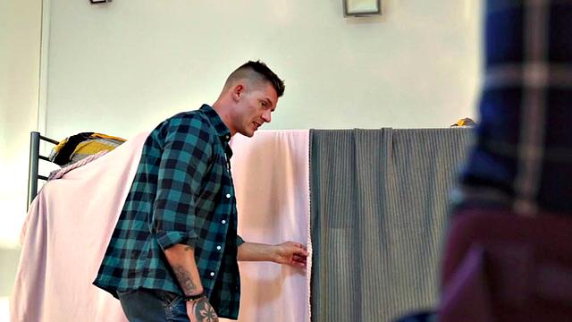 Busty babe fucked till shaking orgasm in 3some