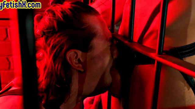 Leather harness stud assfisted by jock in anal sex