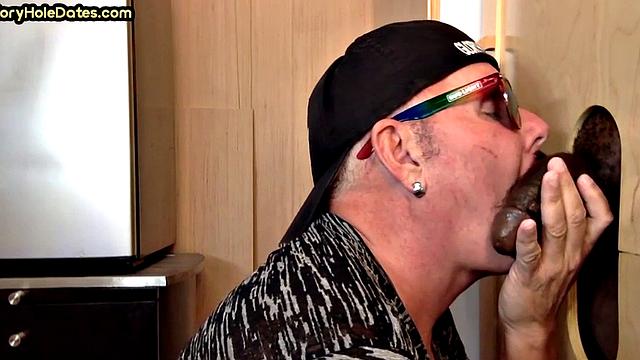 Gloryhole amateur DILF banged in asshole after sucking