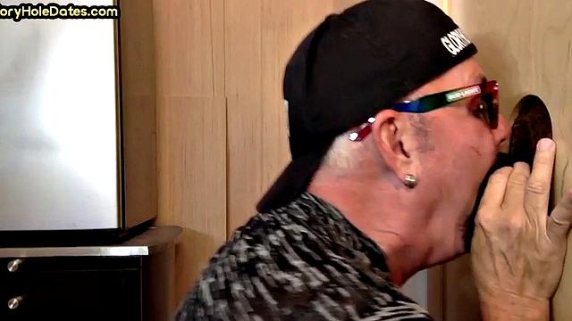 Gloryhole amateur DILF banged in asshole after sucking