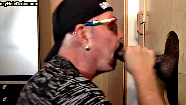Gloryhole amateur DILF banged in asshole after sucking
