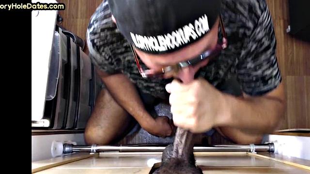 Gloryhole amateur DILF banged in asshole after sucking