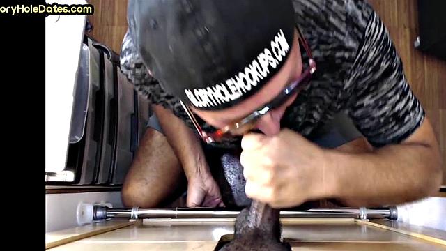 Gloryhole amateur DILF banged in asshole after sucking