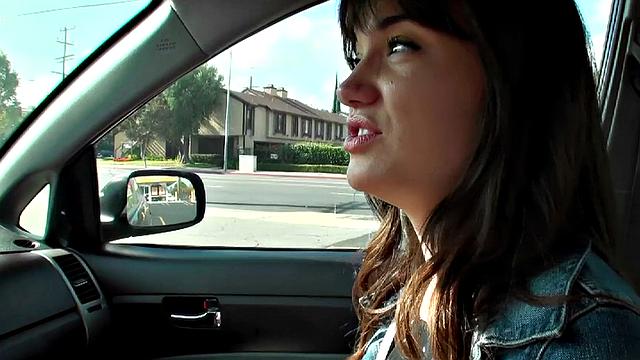 Watch Paris get pounded hard in the car in her panties