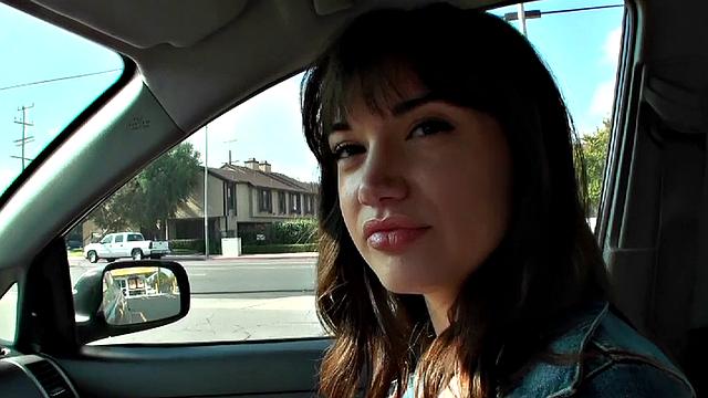 Watch Paris get pounded hard in the car in her panties