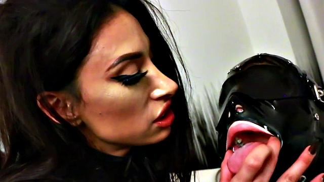 Latex sub gets strapon fucked in ass by femdom